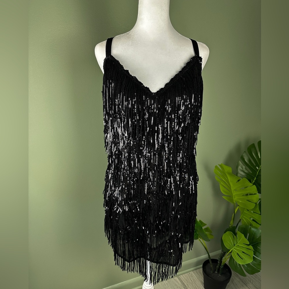 Akira Black Fringe Dress